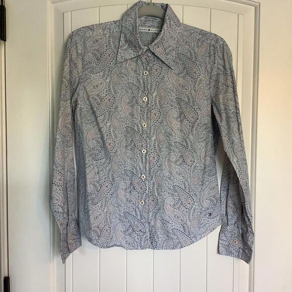 Tommy Hilfiger Stylish Paisley Print Long Sleeve Shirt - Picture 1 of 9